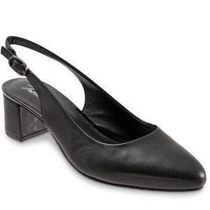 Trotters kay slingback, black, 9 narrow